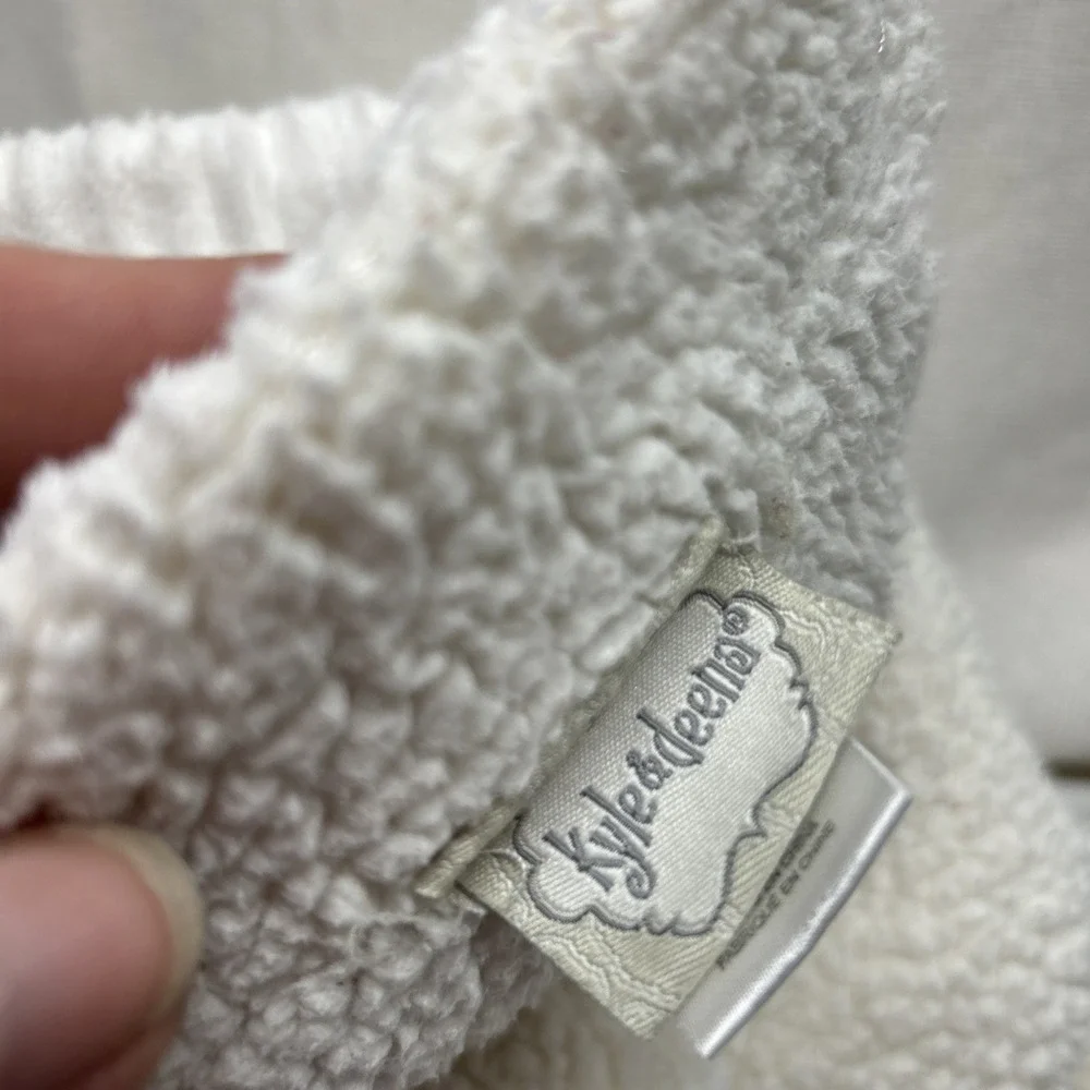 Kyle & Deena Baby Blanket Grey White Patchwork Minky Sherpa Lovey Security